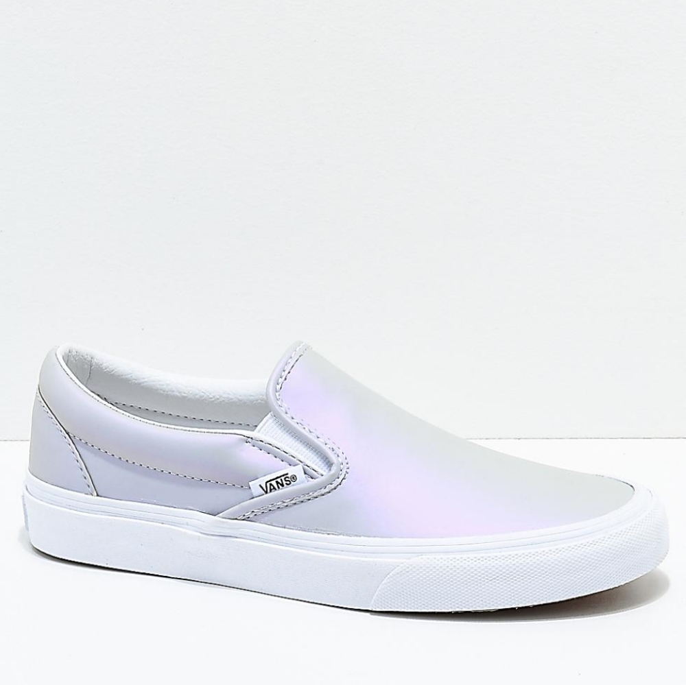 Van's Slip-on Iridescent Muted Metallic grey white